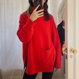 Tibi 100% Cashmere Patch Pocket Turtleneck